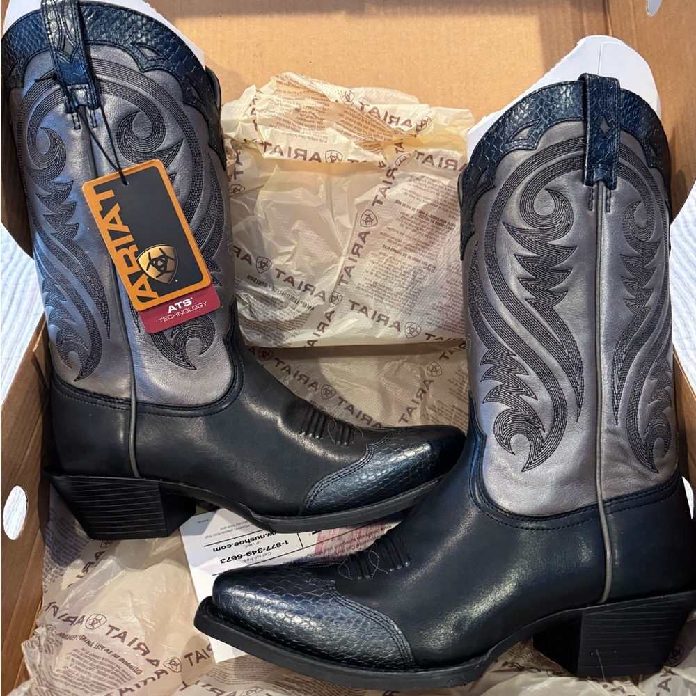 Ariat Women's Black and Silver Heeled Boots